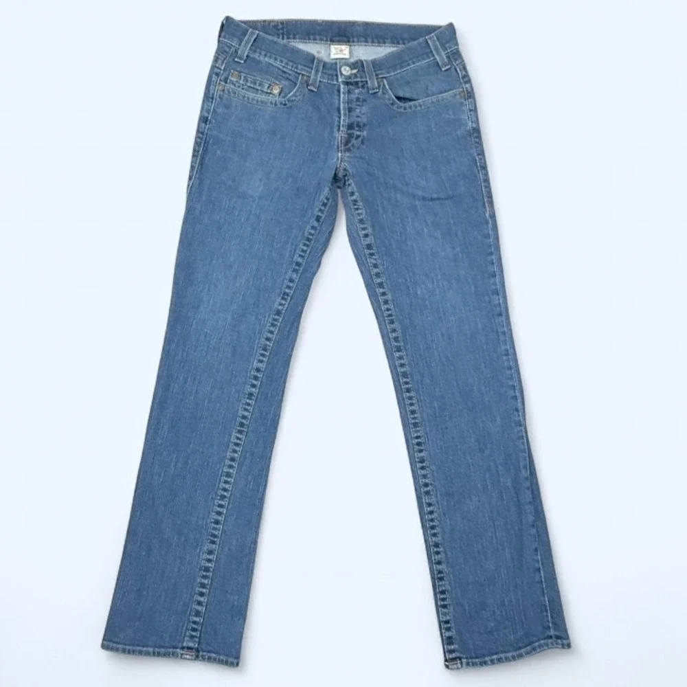 True Religion World Tour Logan Jeans Baggy Straight USA Mens 34x33 Y2K